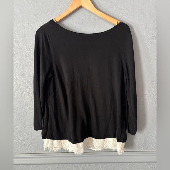 WHBM | Sweater | Lace detail | bow back | sweater | L - Picture 1 of 11